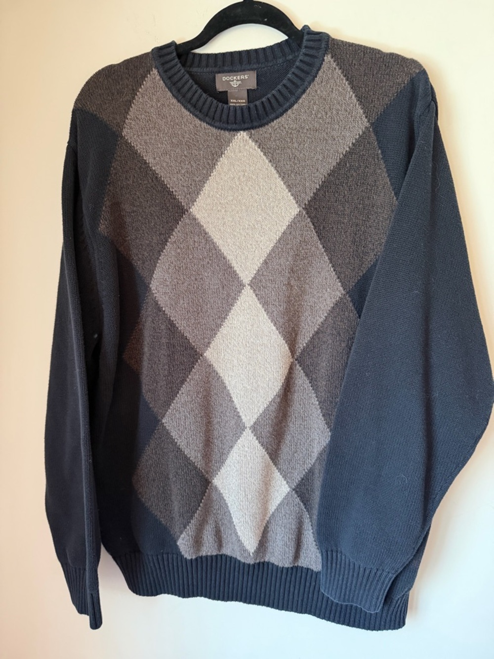 Dockers Argyle Crew Sweater Pullover Casual Career Professional XXL
